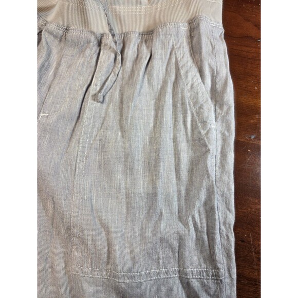 Lou & Grey Linen Pants Women's Small Grey Elastic Waist Drawstring Crop Jogger - Picture 5 of 11